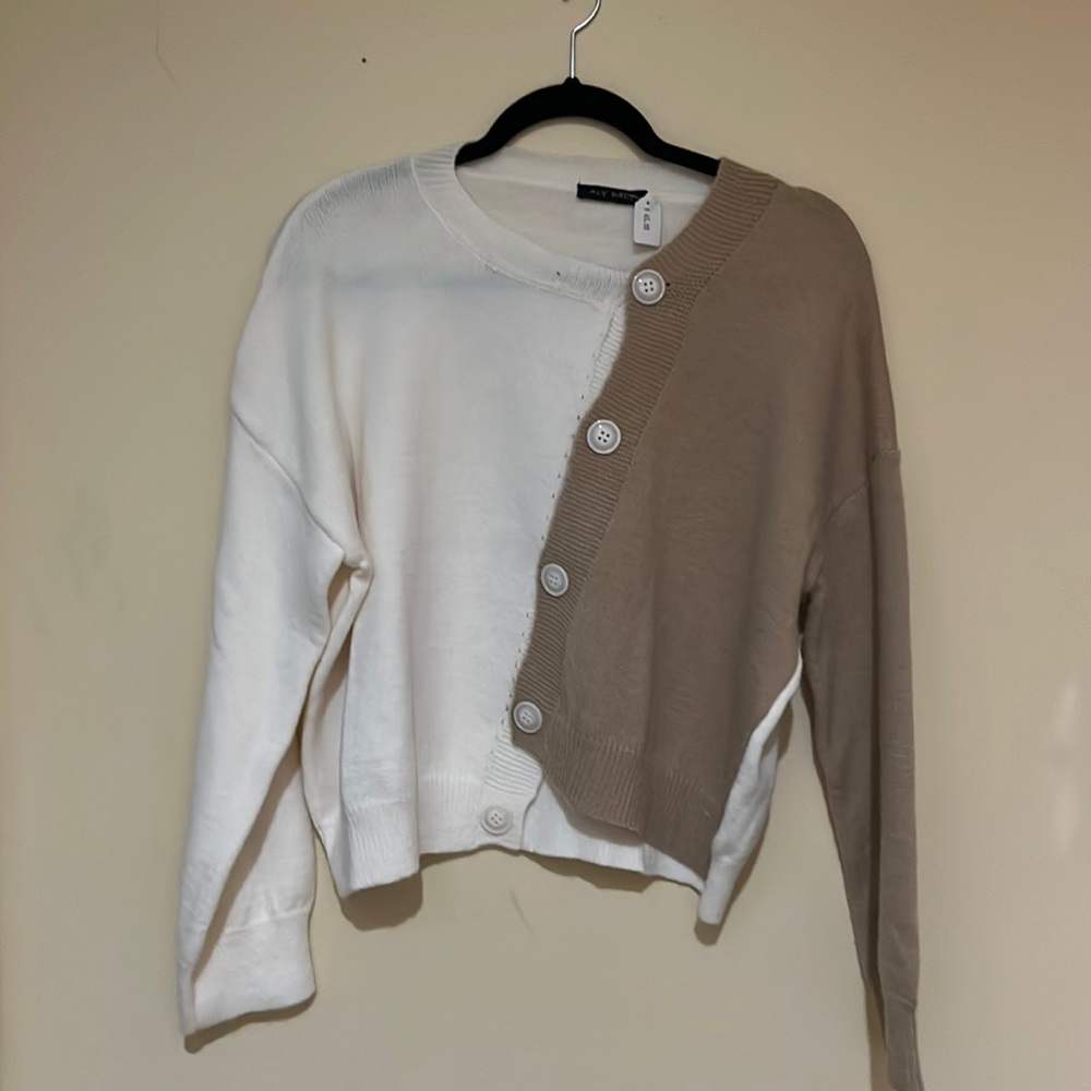 Cream and Tan Sweater